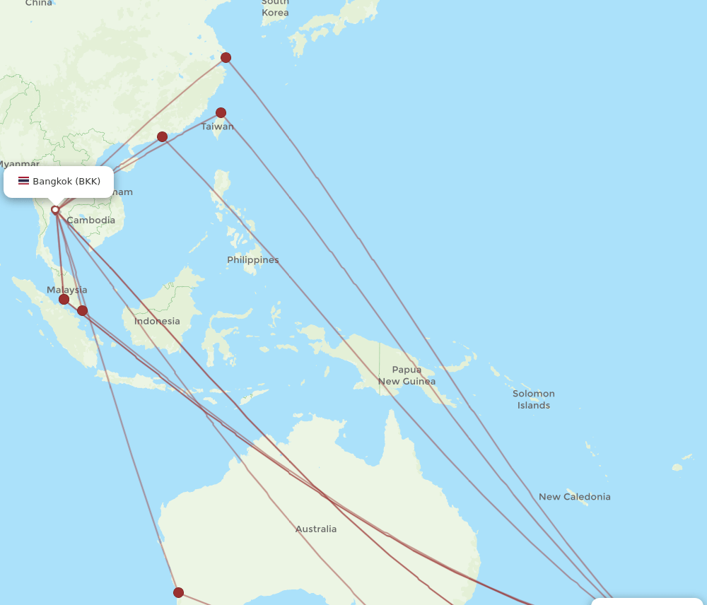 AKL-BKK flight routes