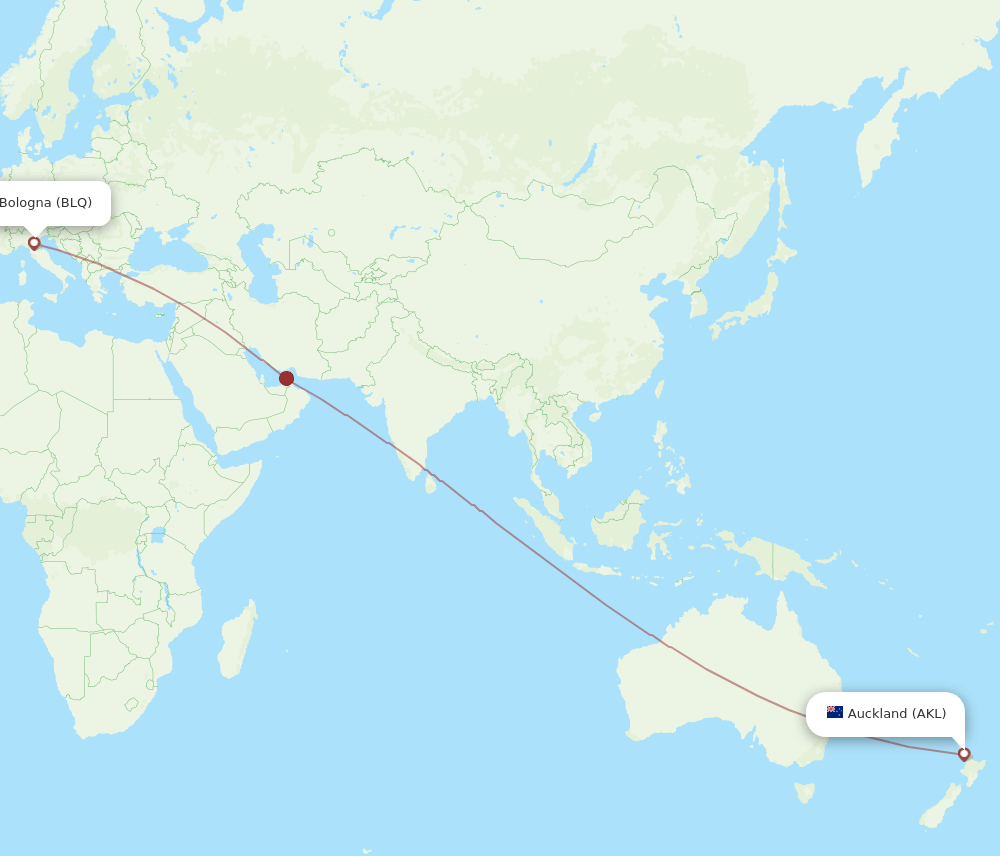 AKL-BLQ flight routes