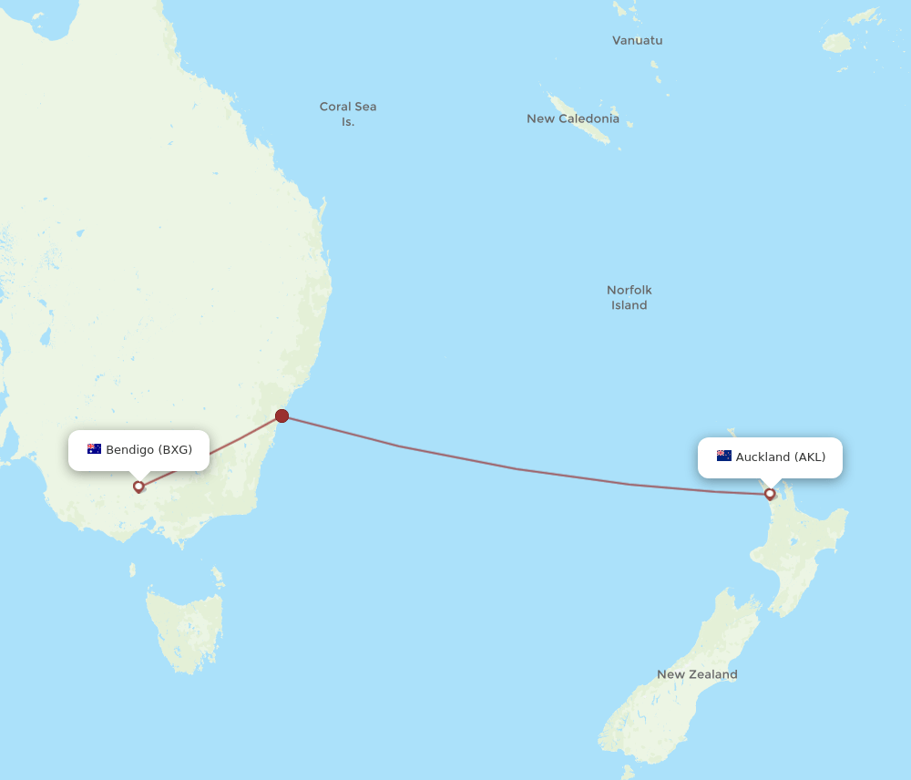 AKL-BXG flight routes
