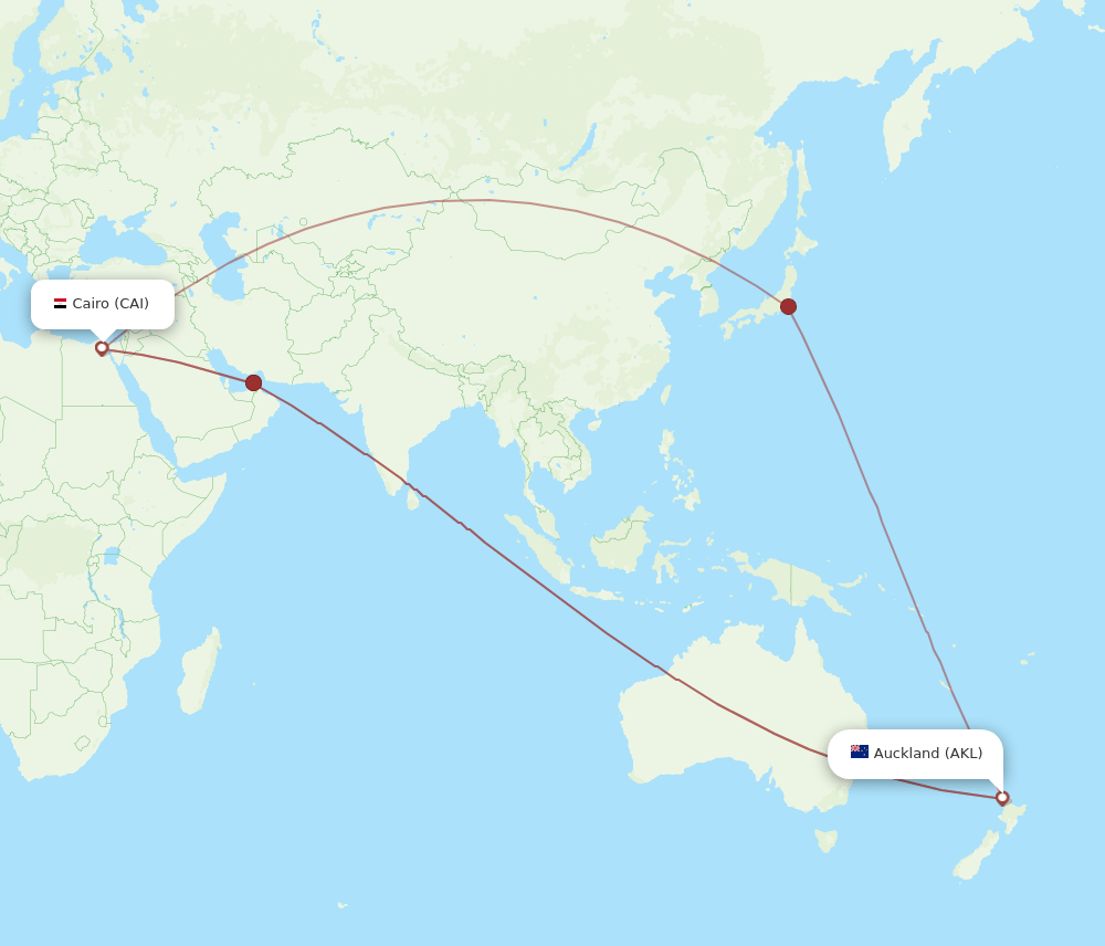 AKL-CAI flight routes