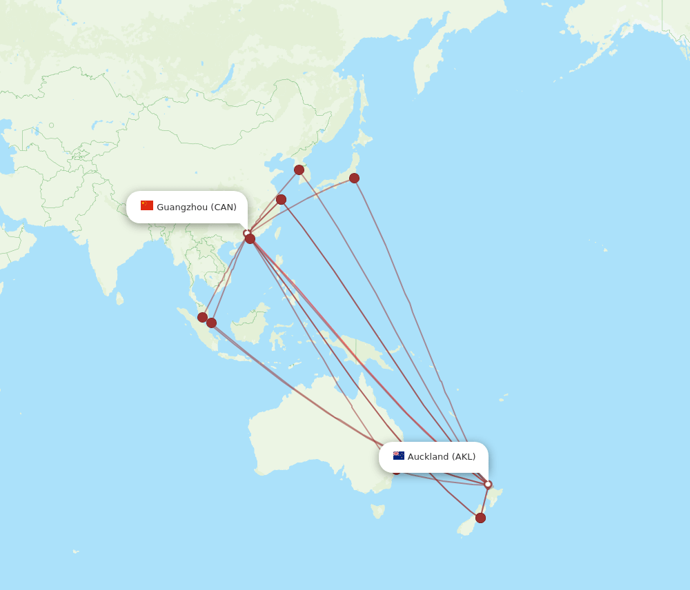 AKL-CAN flight routes