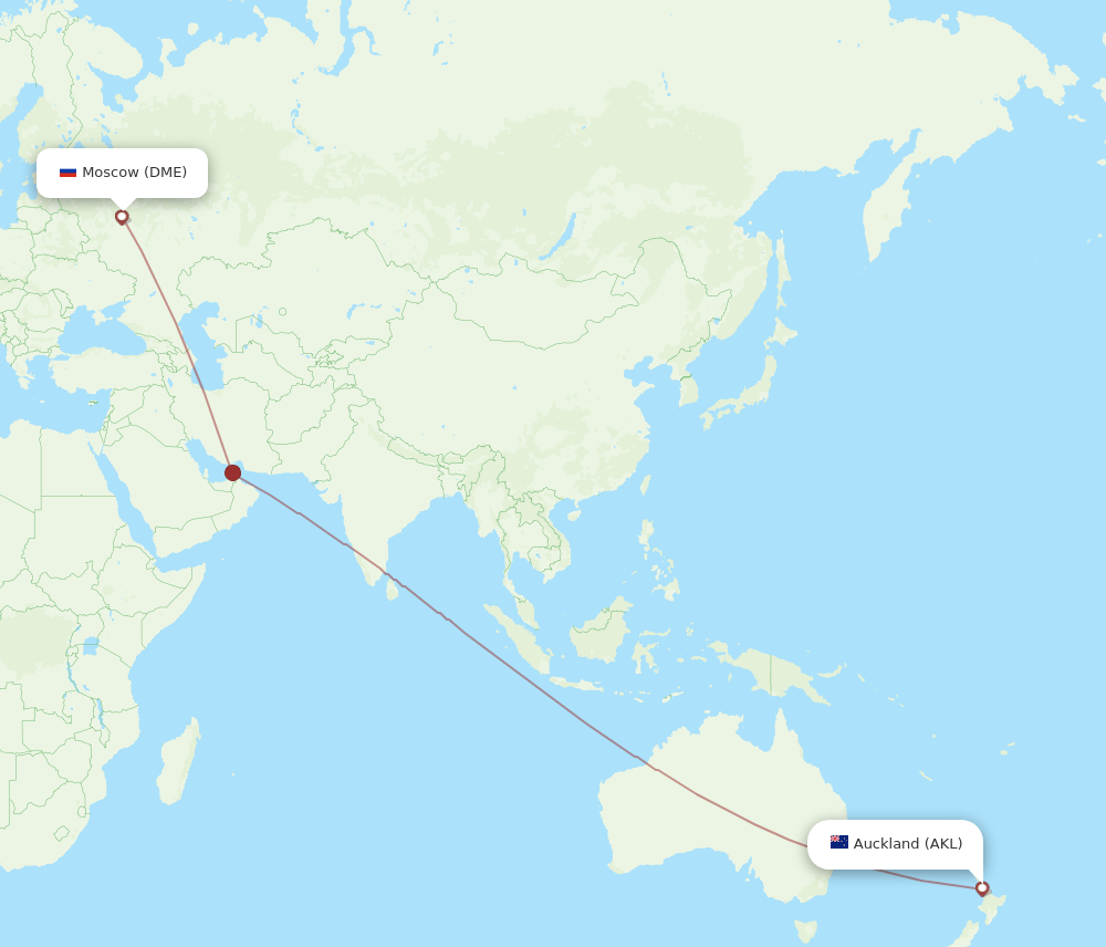 AKL-DME flight routes