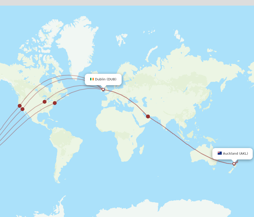 AKL-DUB flight routes