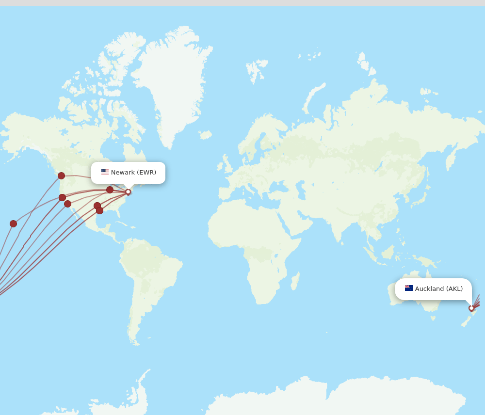 AKL-EWR flight routes