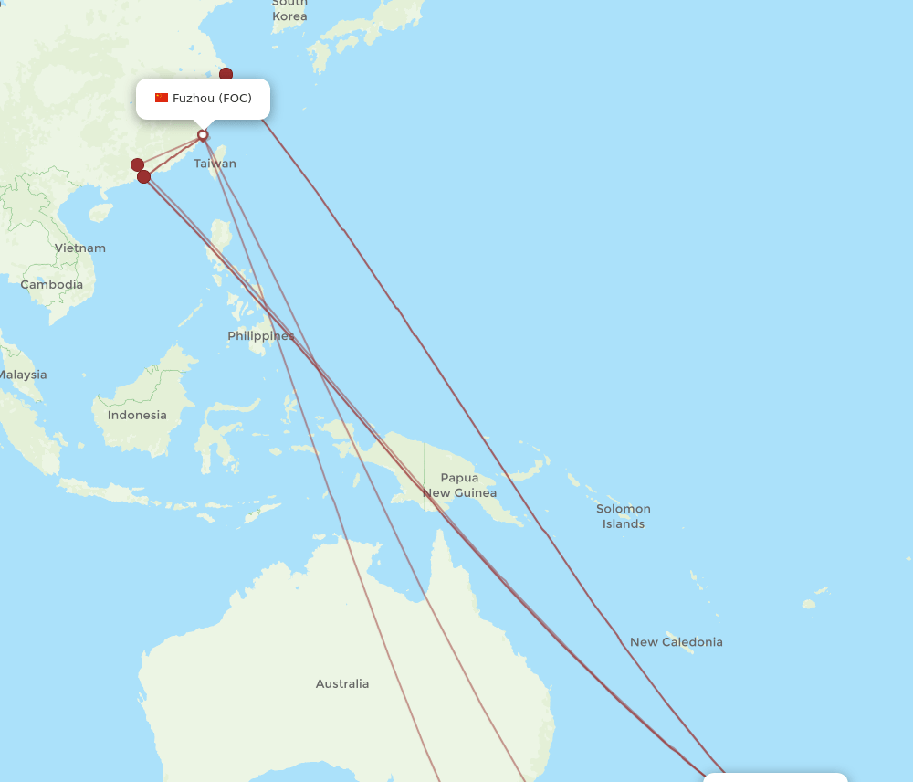 AKL-FOC flight routes