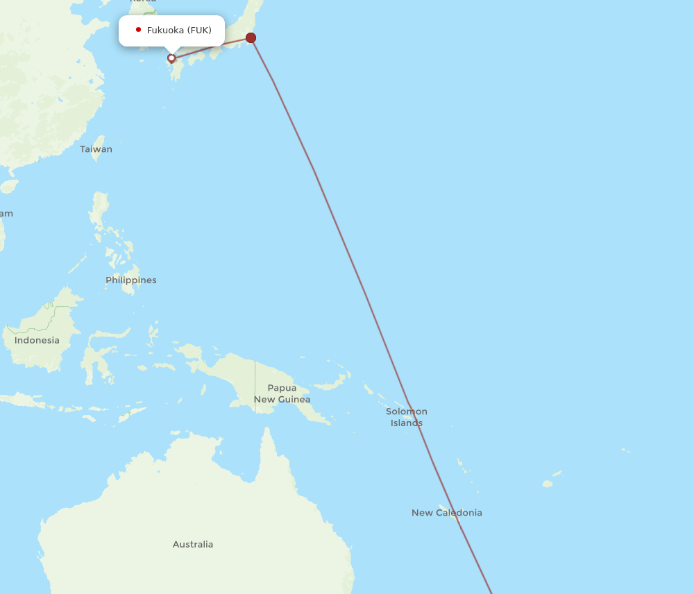 AKL-FUK flight routes