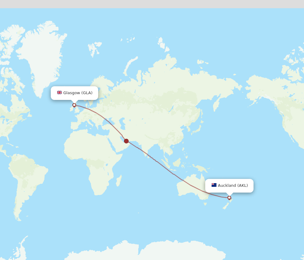 AKL-GLA flight routes