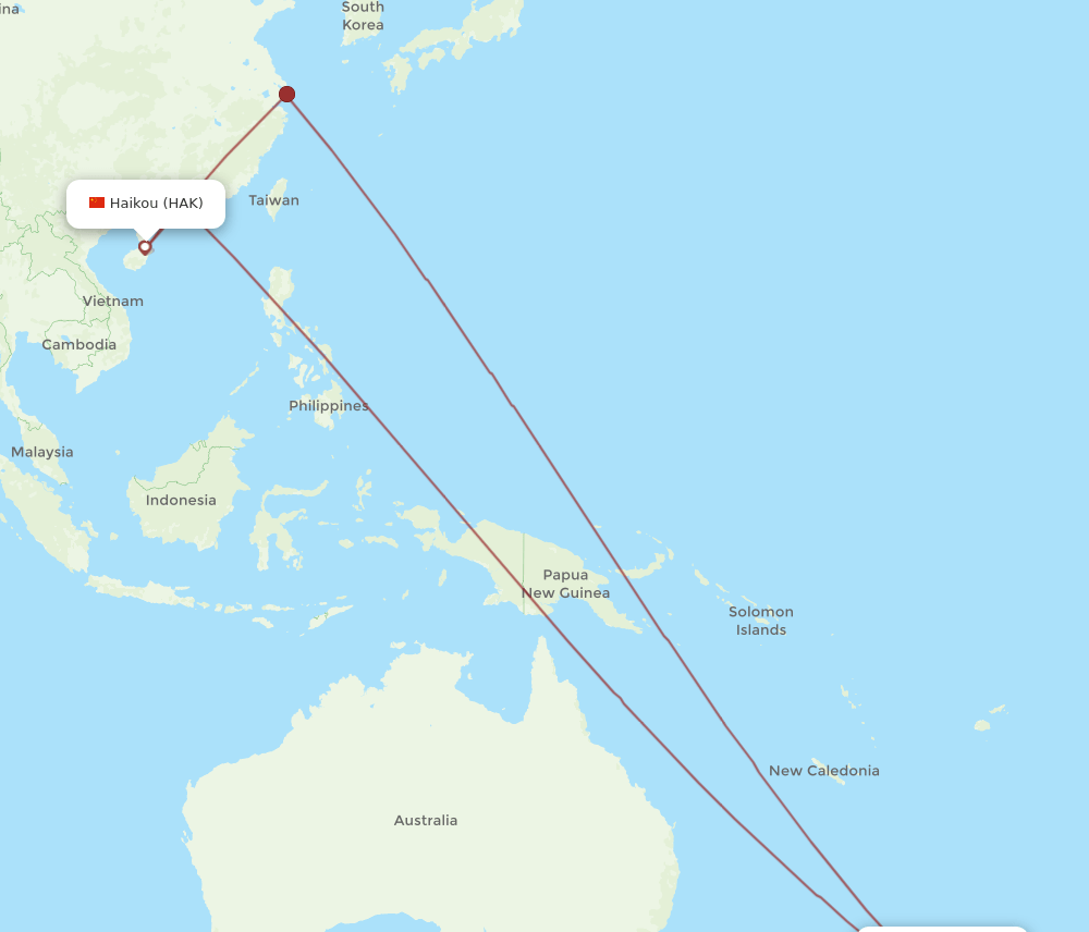 AKL-HAK flight routes