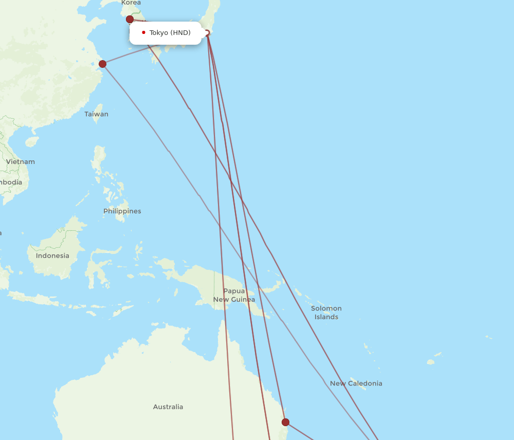AKL-HND flight routes