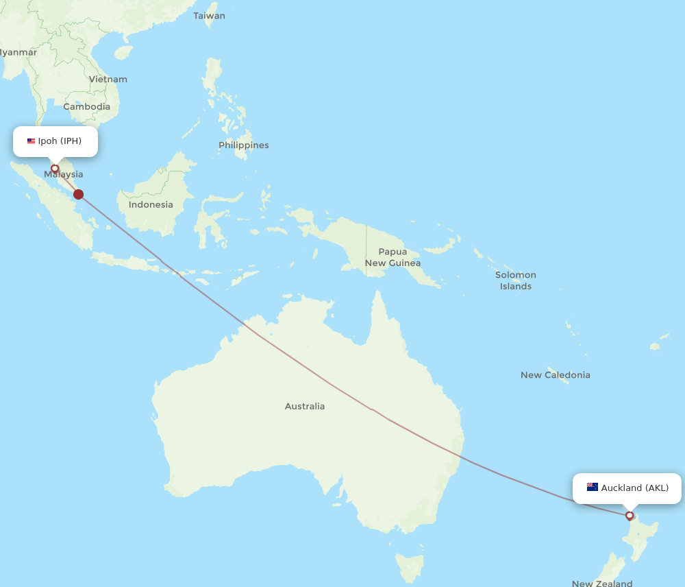 AKL-IPH flight routes