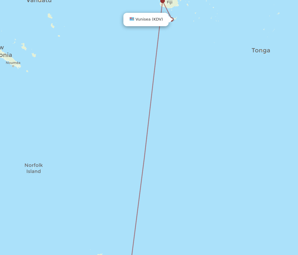 AKL-KDV flight routes