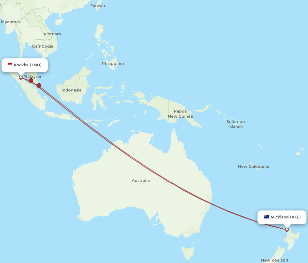 AKL-KNO flight routes