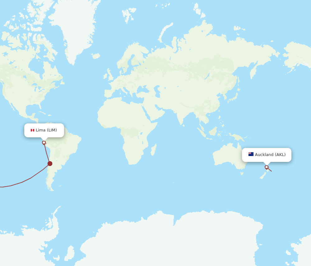 AKL to LIM flights and routes map