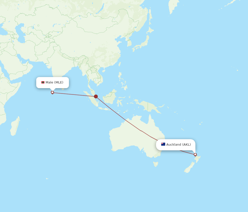 AKL-MLE flight routes