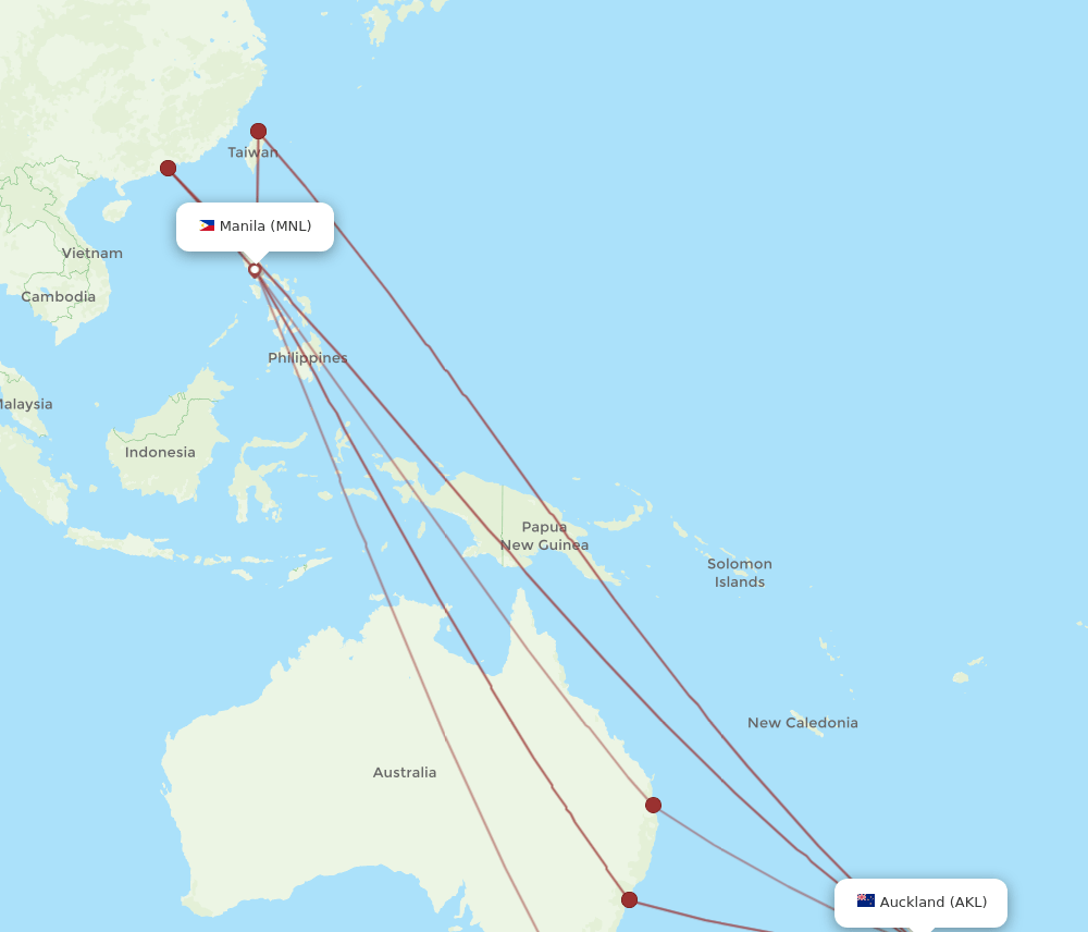 AKL-MNL flight routes