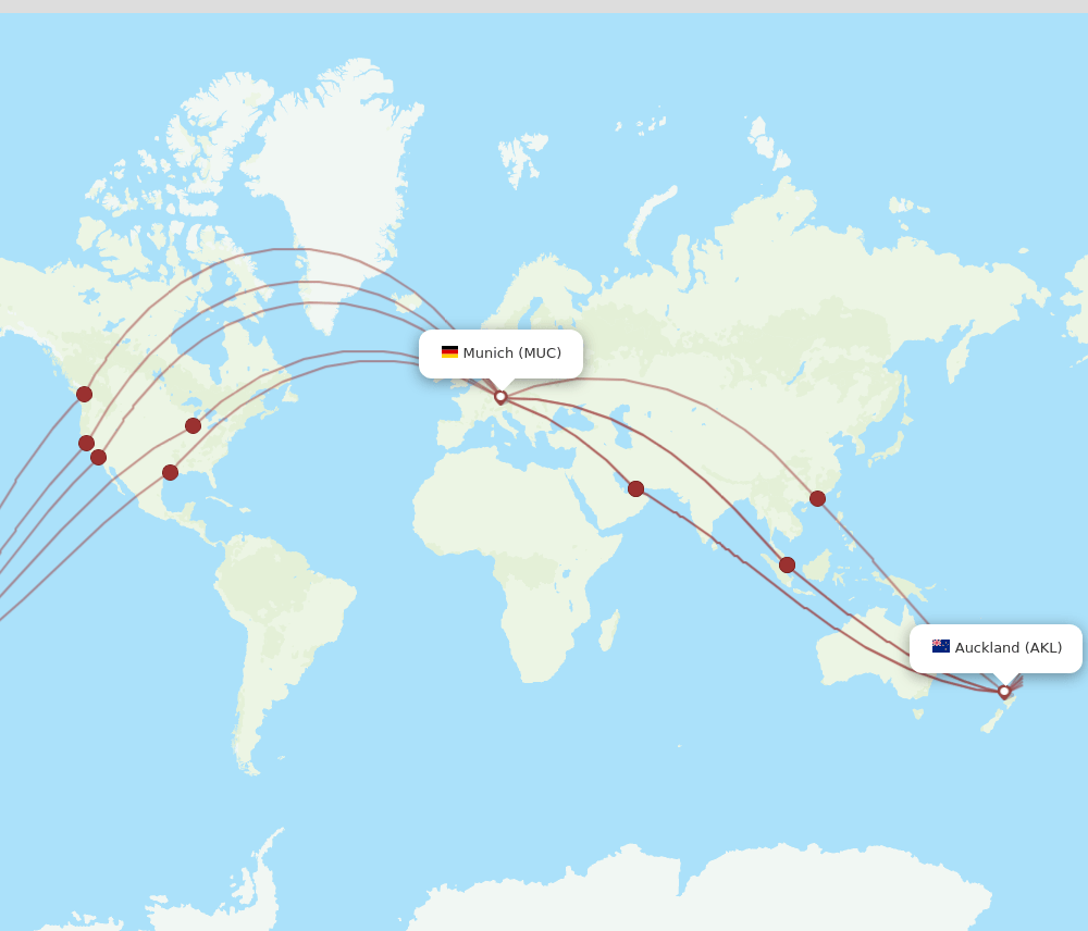 AKL-MUC flight routes