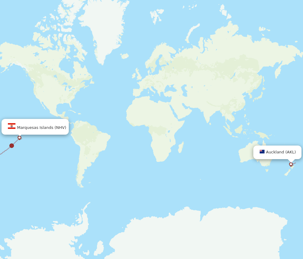 AKL to NHV flights and routes map