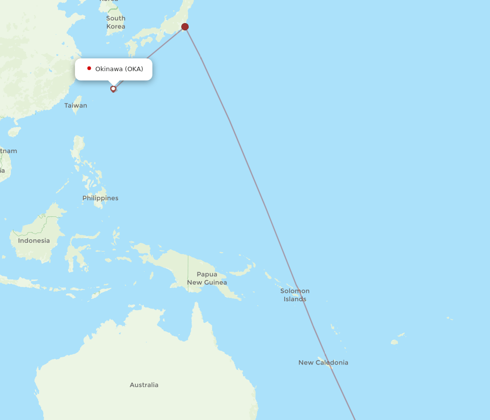 AKL-OKA flight routes