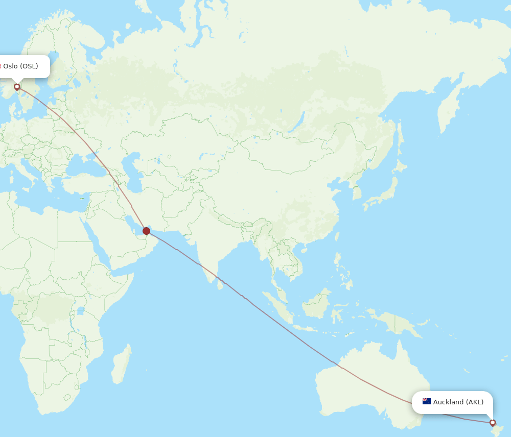 AKL-OSL flight routes