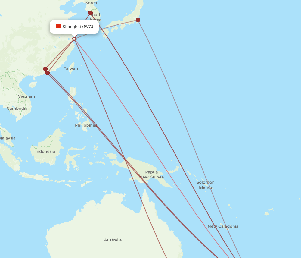 AKL-PVG flight routes