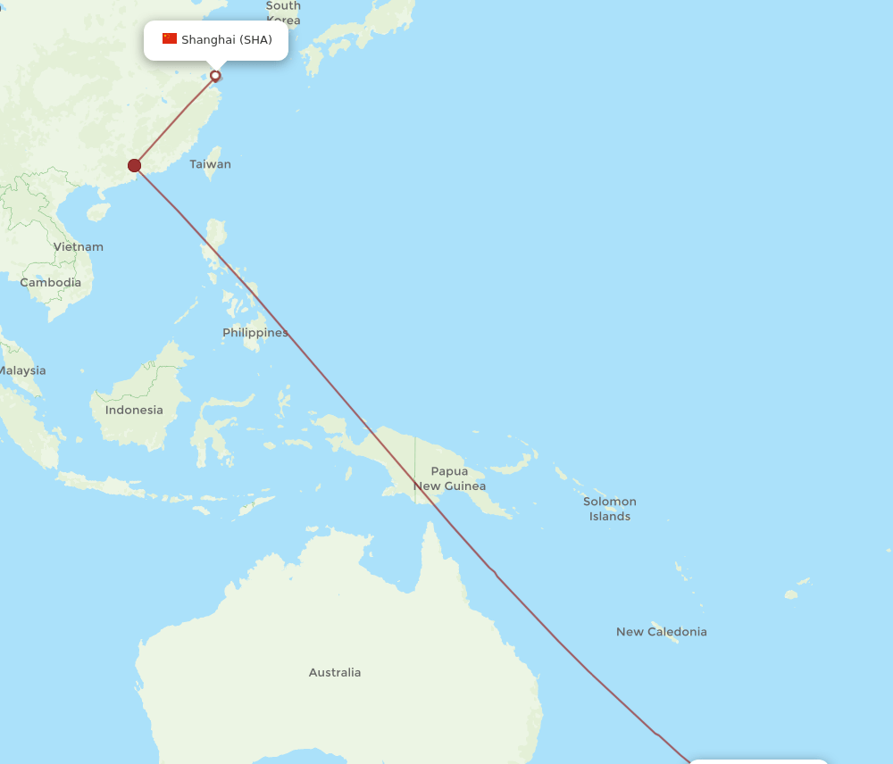 AKL-SHA flight routes