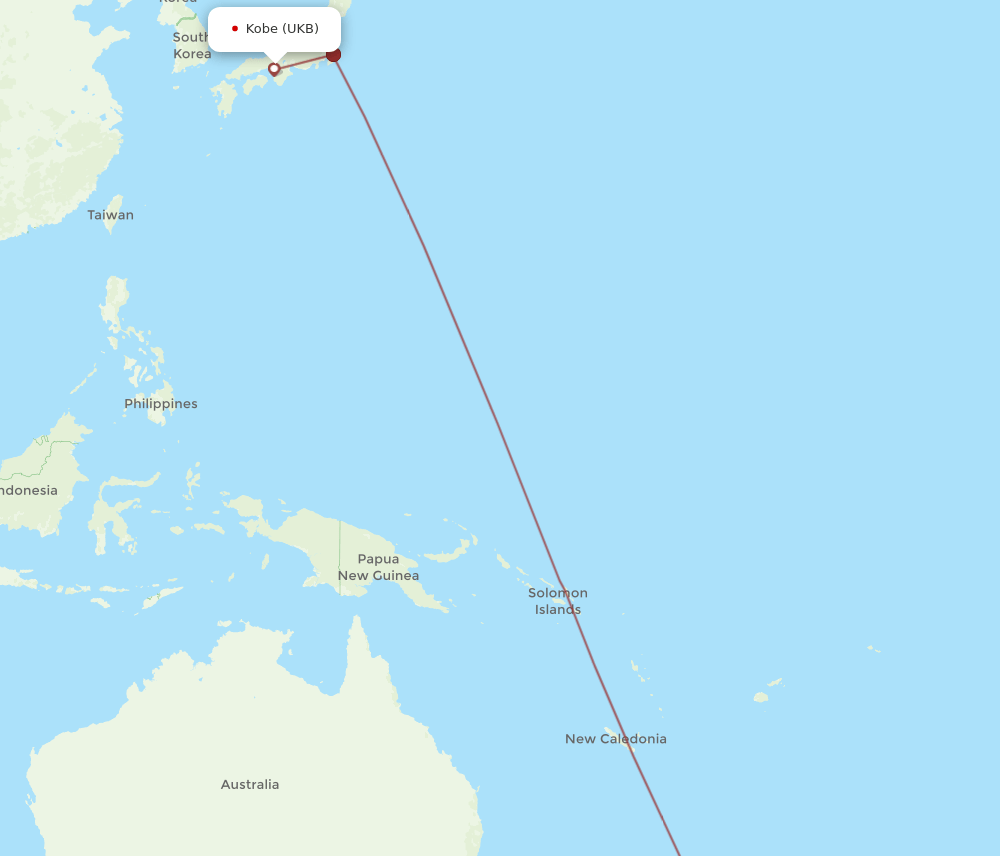 AKL-UKB flight routes