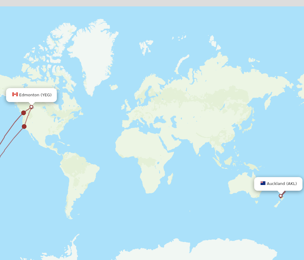 AKL-YEG flight routes