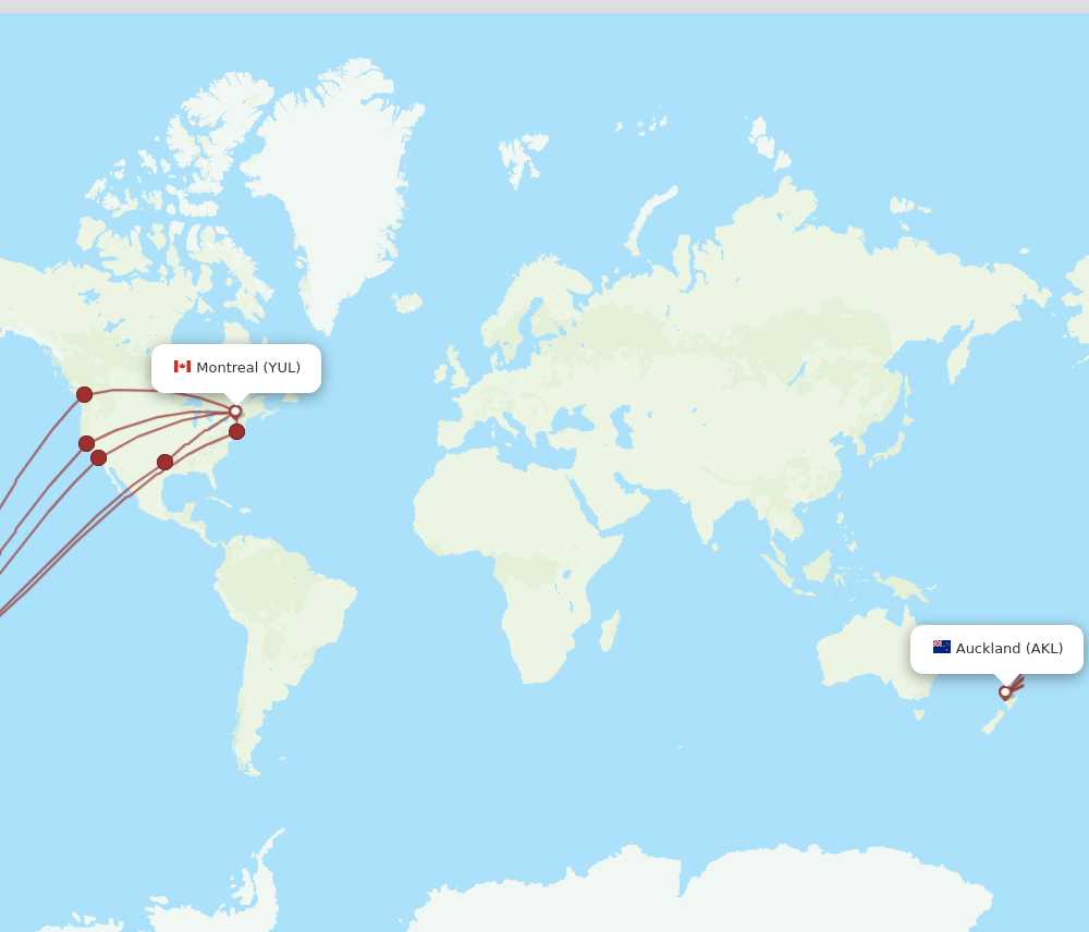 AKL-YUL flight routes