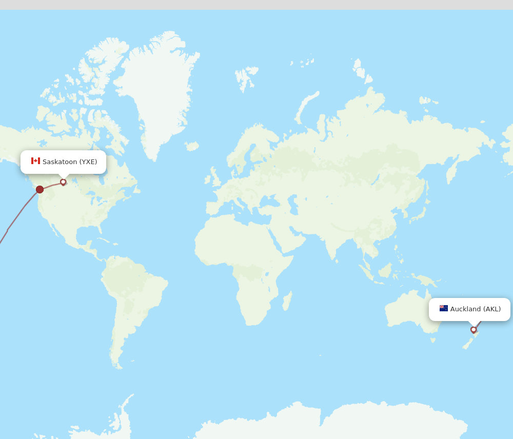 AKL-YXE flight routes