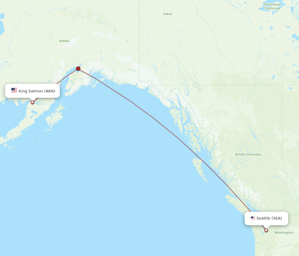 AKN-SEA flight routes