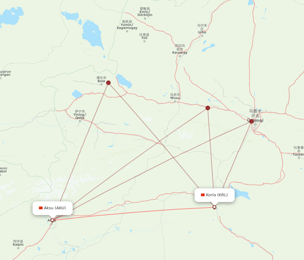 AKU-KRL flight routes