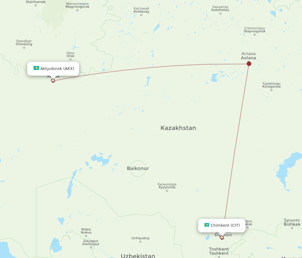 AKX-CIT flight routes