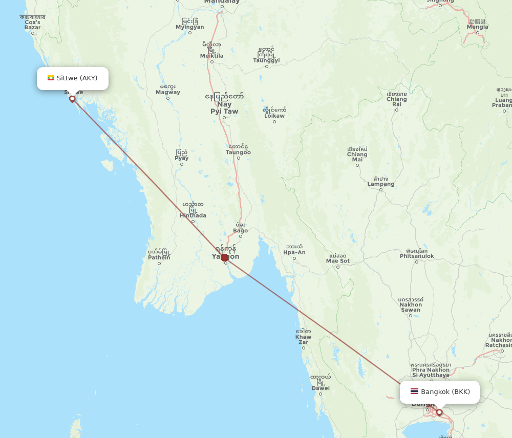 AKY-BKK flight routes