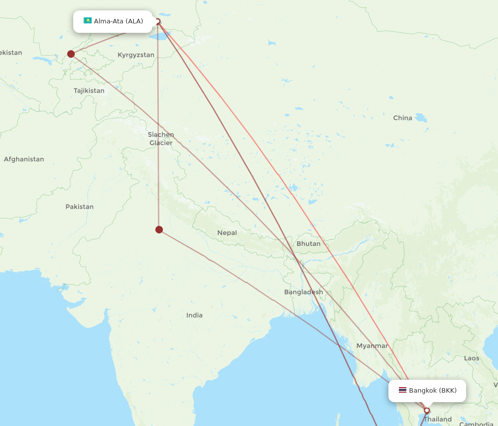 ALA-BKK flight routes