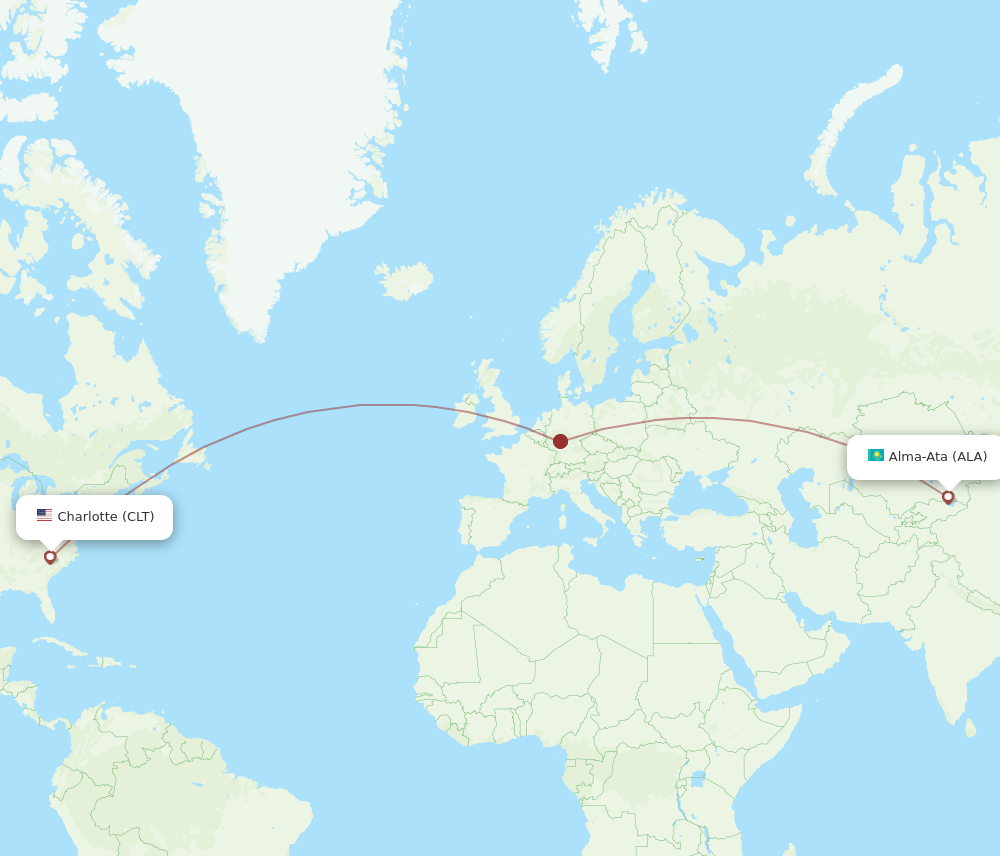 ALA-CLT flight routes