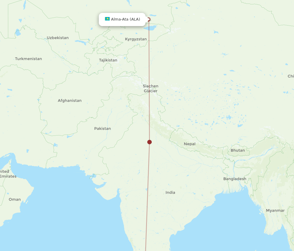 ALA-COK flight routes
