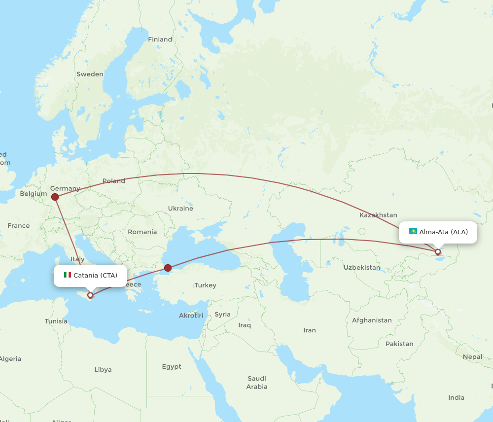 ALA-CTA flight routes