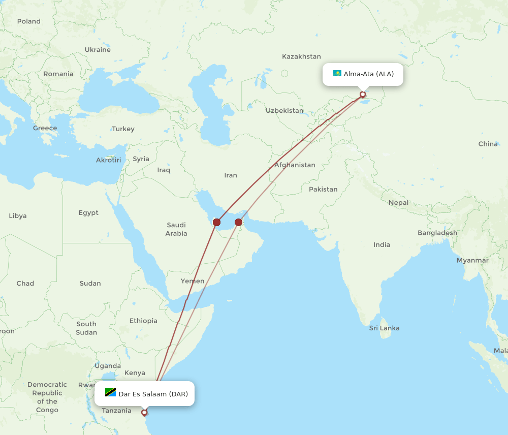 ALA-DAR flight routes