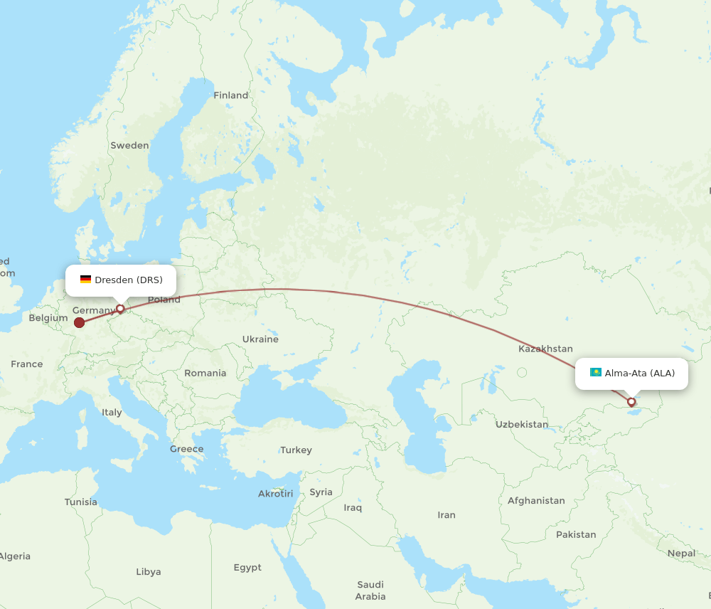 ALA-DRS flight routes