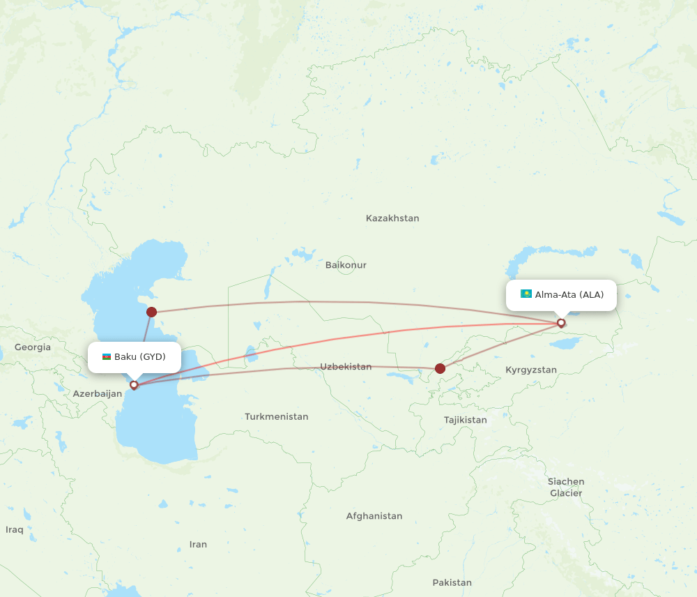 ALA-GYD flight routes