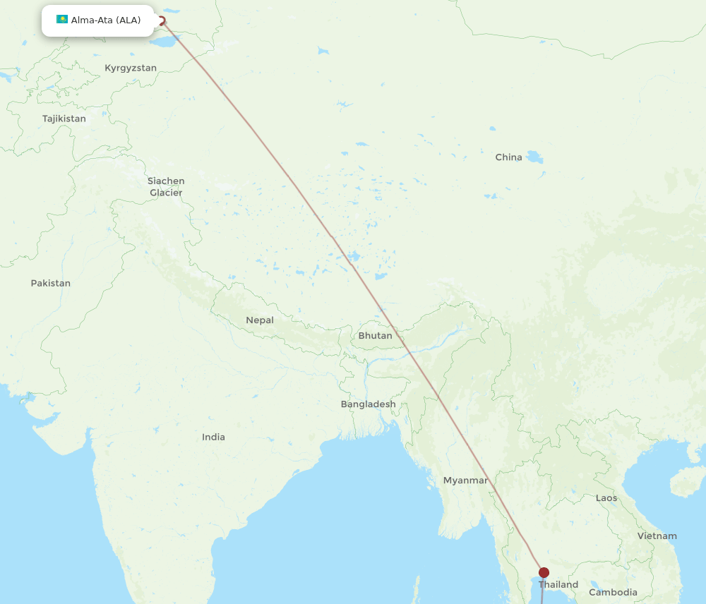 ALA-HDY flight routes