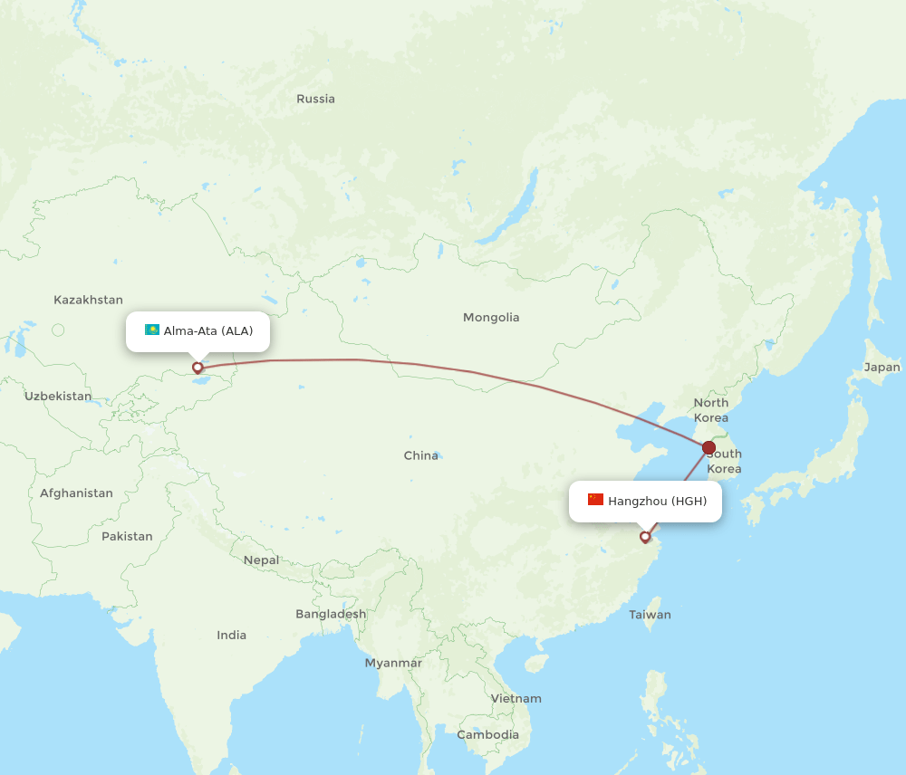 ALA-HGH flight routes