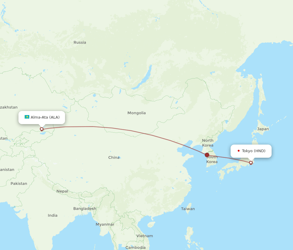 ALA-HND flight routes
