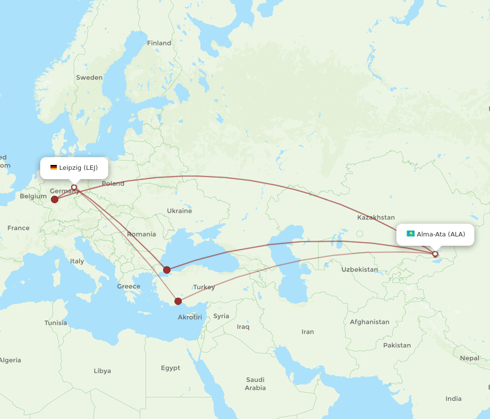 ALA-LEJ flight routes