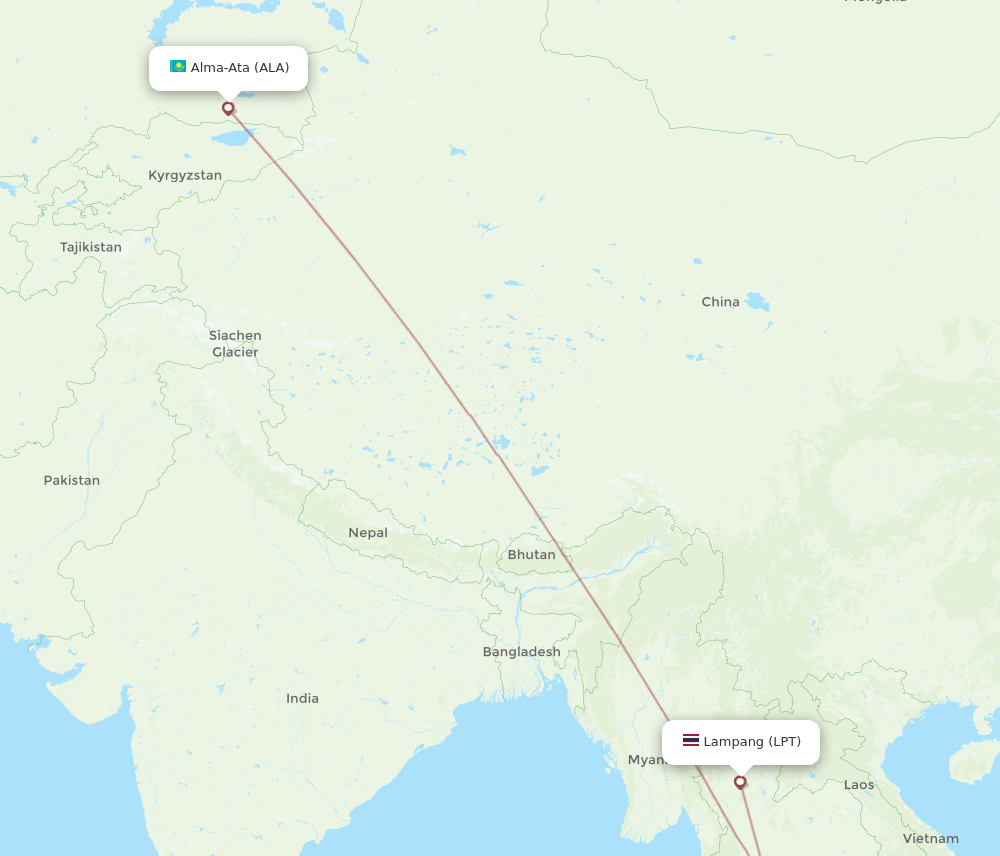 ALA to LPT flights and routes map