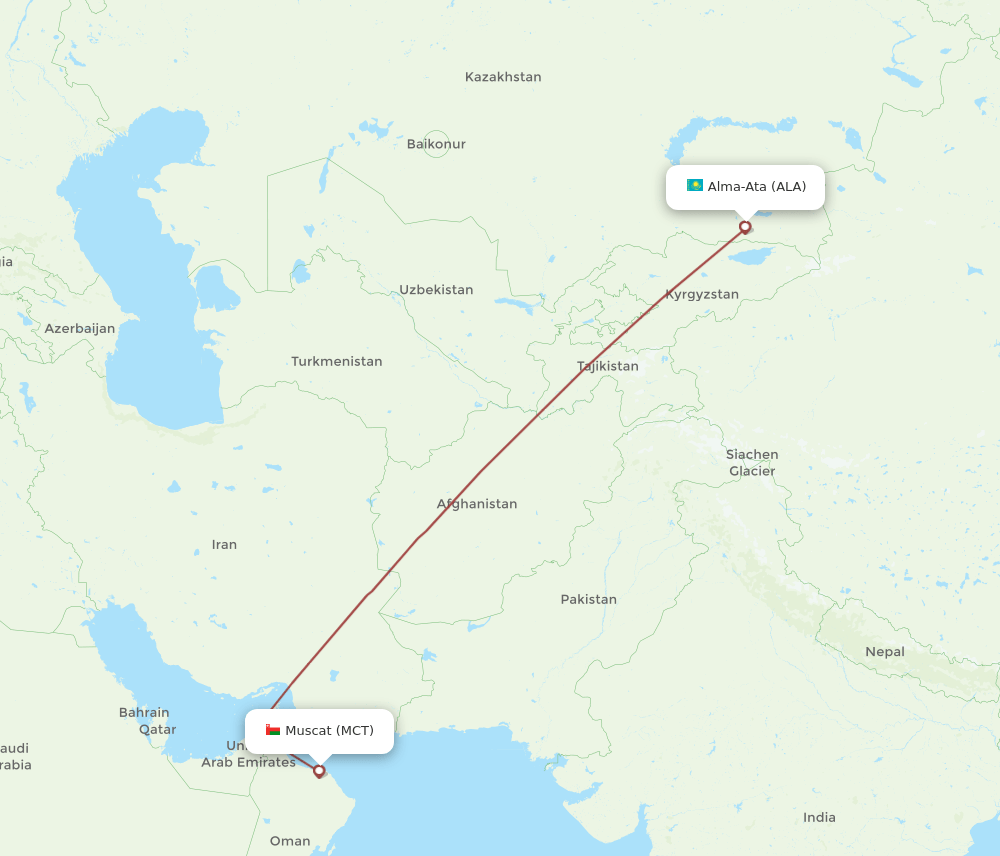 ALA-MCT flight routes