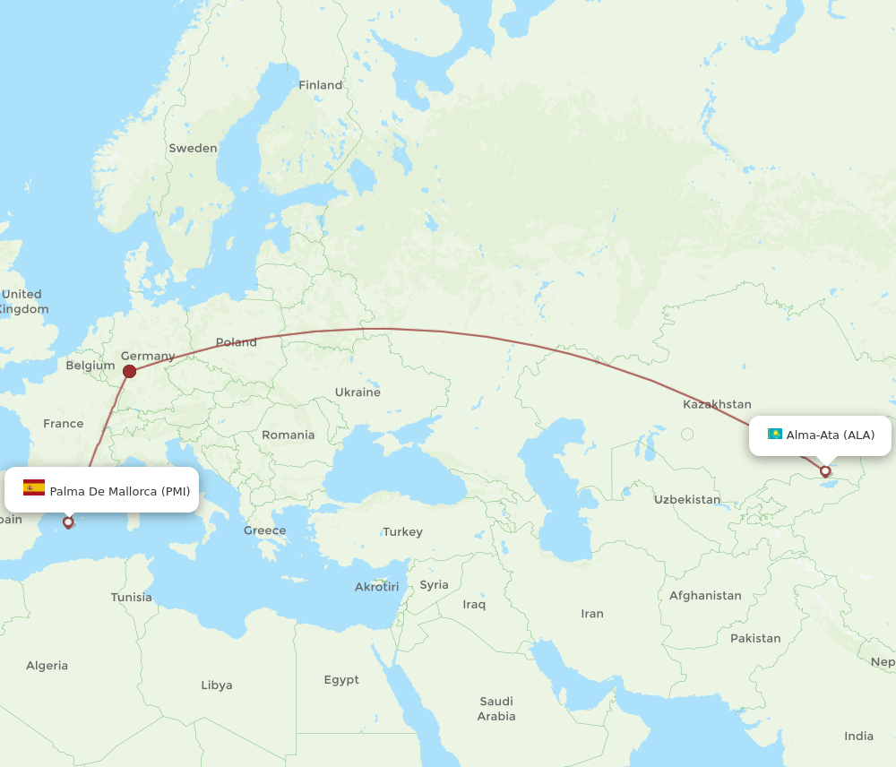 ALA to PMI flights and routes map