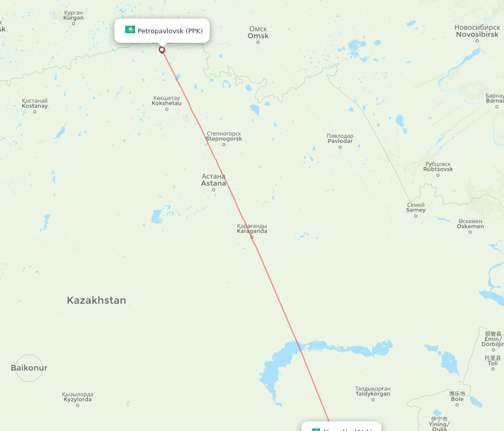 ALA-PPK flight routes