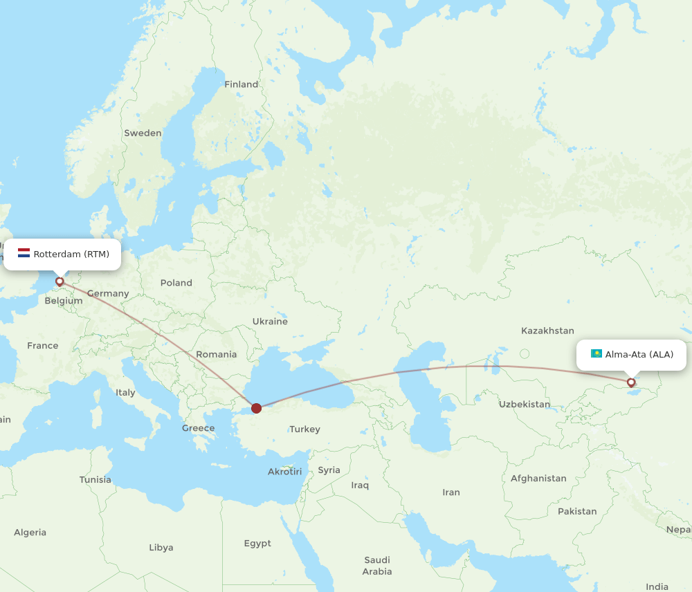 ALA-RTM flight routes