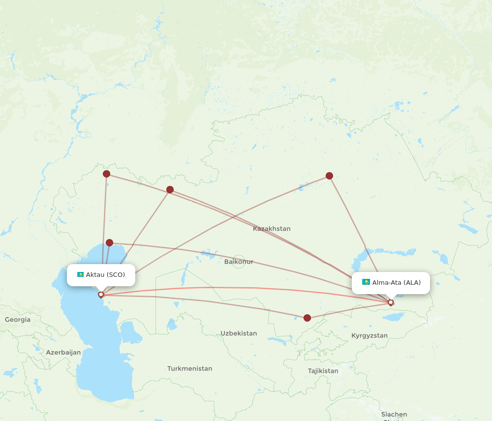 ALA-SCO flight routes